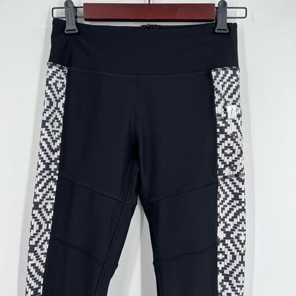 Gottex Women's Workout Pants Size Small Leggings Black White Phone Pocket Side c - Picture 3 of 12